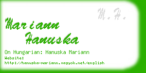 mariann hanuska business card